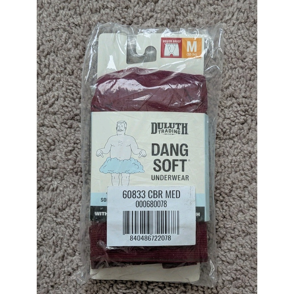 Duluth Trading Men's Dang Soft Bullpen Boxer Briefs Cabernet Medium NWT 60833